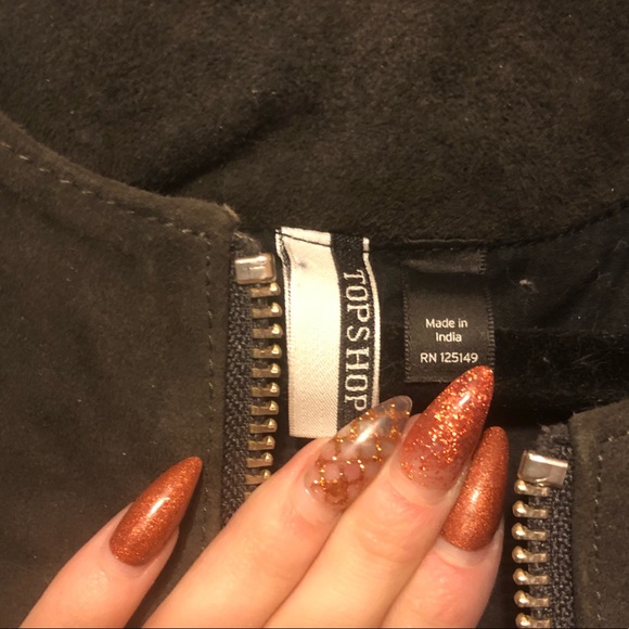 TOPSHOP Genuine Suede Fringe Jacket! MINT! SZ 2! - Picture 3 of 7